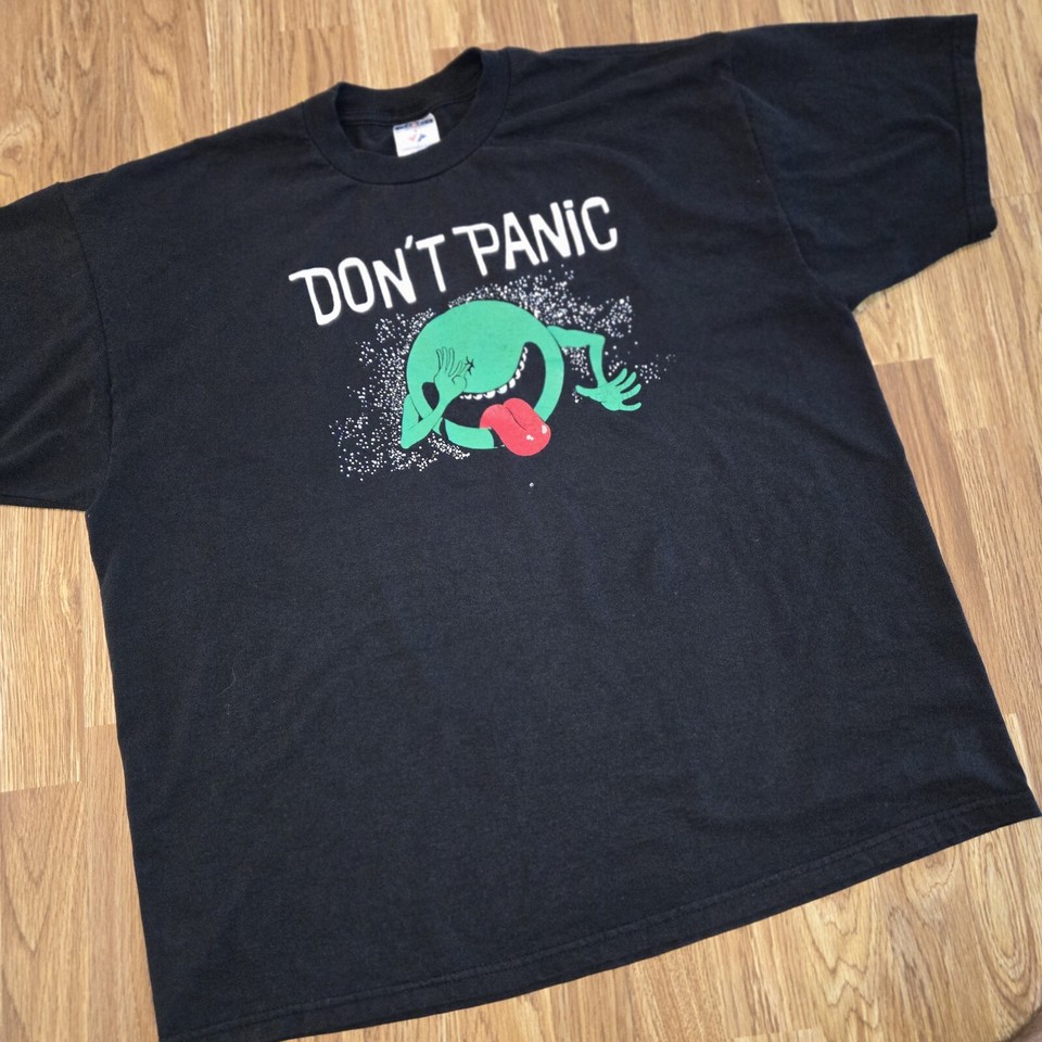 Don't Panic Hitchhikers Guide Galaxy Vintage 80s Nerd Literature Art