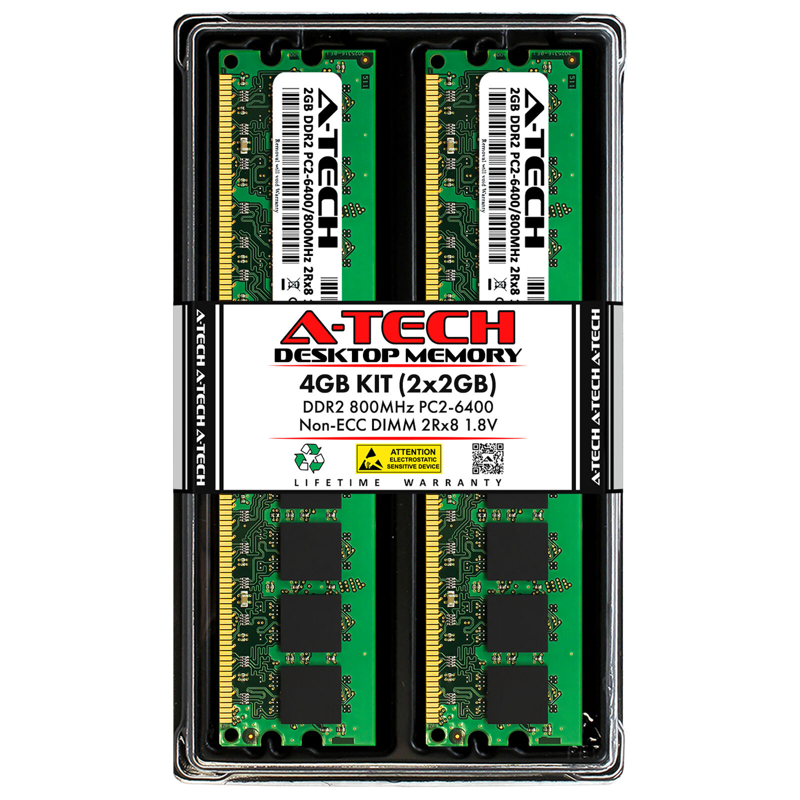 Rynke panden Kæmpe stor partiskhed 4GB 2x 2GB DDR2-800 DIMM Kingston HyperX KHX6400D2K2/4G Equivalent Memory  RAM | eBay