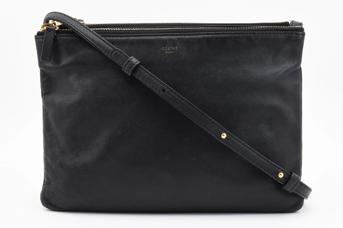 CELINE Trio Large Leather Exterior Bags & Handbags for Women for