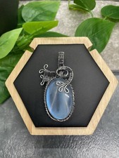 2.5  Handmade 925 Silver Plated Gemstone Wire Wrapped Pendant New B2184