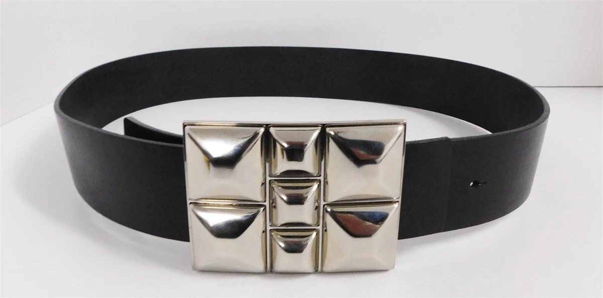 Orciani Italian Leather Wide Waist Belt - Black with Square Buckle Size M NWT Orciani Leather Belts for Women for sale | eBay main image 3