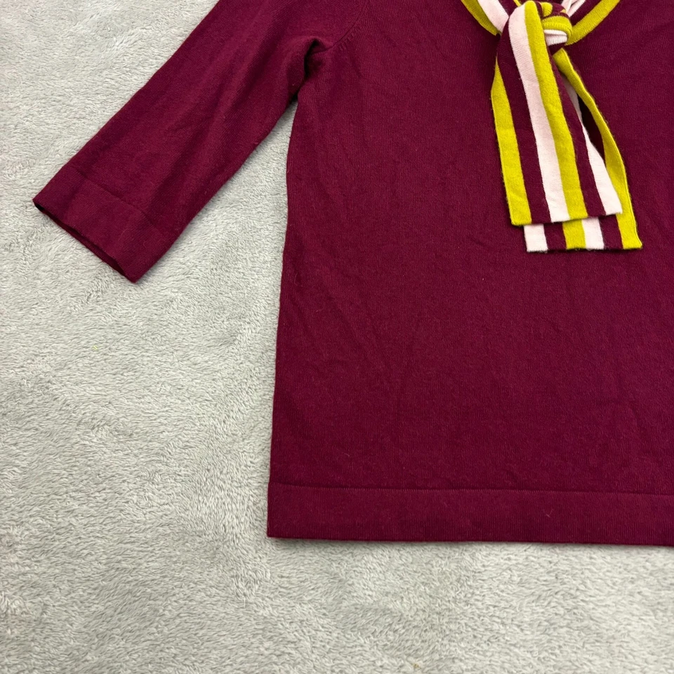 Suéter Boden Ellie de Lana Mezcla de Cachemira Cuello Atado para Mujer 6 Púrpura Manga 3/4 Trabajo Foto 4 de 4