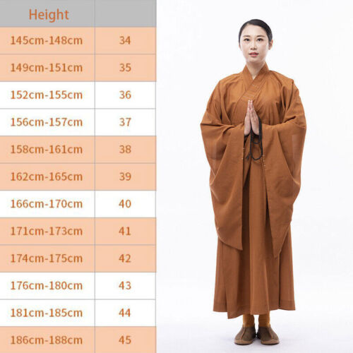 Damen buddhistischer Mönch Kleid Robe Shaolin Kleid Rock lange Meditation Sommer locker - Bild 2 von 26