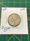 1939 Canada 25 cents Quarter Dollar Silver Coin .800