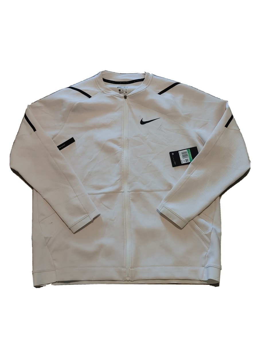 white nike dri fit jacket