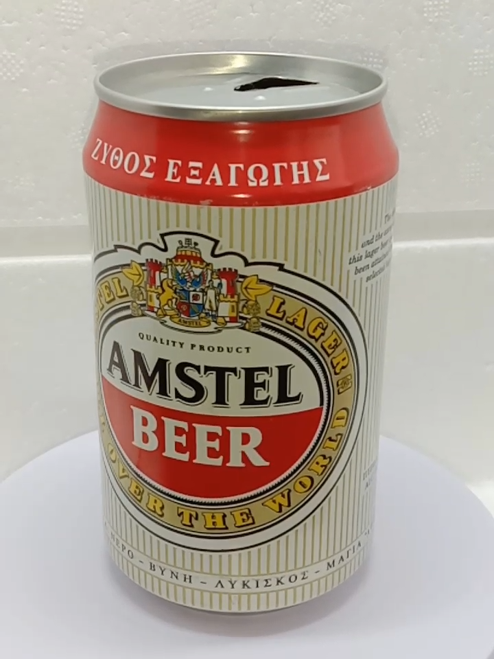 60s ビンテージ アンティーク 雑貨AMSTEL ビール 木製 ボックス 赤 1993 Vintage Empty Beer Can AMSTEL 330ml. Greece Top Open