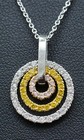 Platinum 18K Yellow Rose Gold 3/4cttw Natural Pink Yellow White Diamond Necklace — photo 1