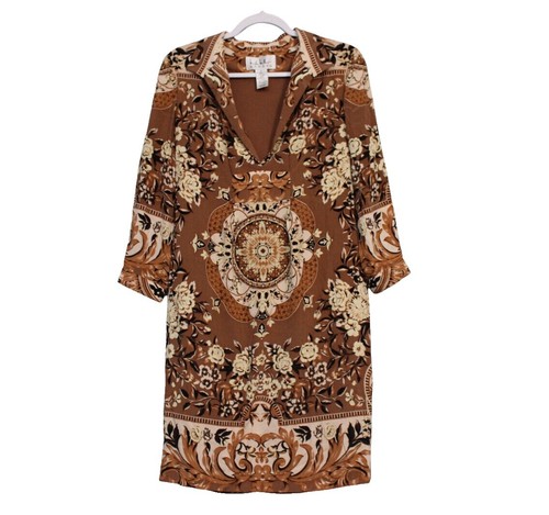caroline constas gold mini dress Caroline Constas Gold Shimmer Knit Floral Maxi Dress Size L – Mine & Yours main image 0
