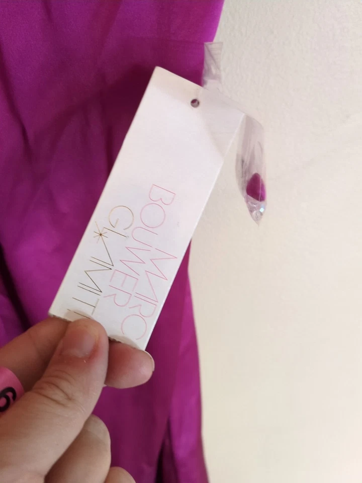 ¡Nuevo Marc Bouwer Glamit! Vestido de seda club halter bebé muñeca rosa talla 8 estrás  Foto 3 de 4