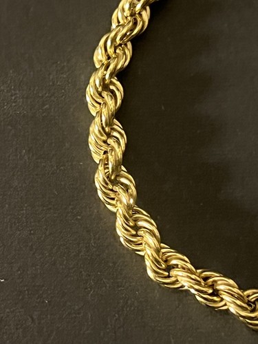 MERIK 1-20 12k Yellow Gold FIlled 4-5mm Gradual Rope Bracelet 8.5" Length - Picture 11 of 15