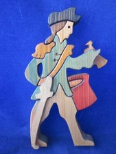 PUCKANE CRAFTS Irish Ireland Handcrafted Wood 3D Folk Art Drummer Boy 1976 NEW