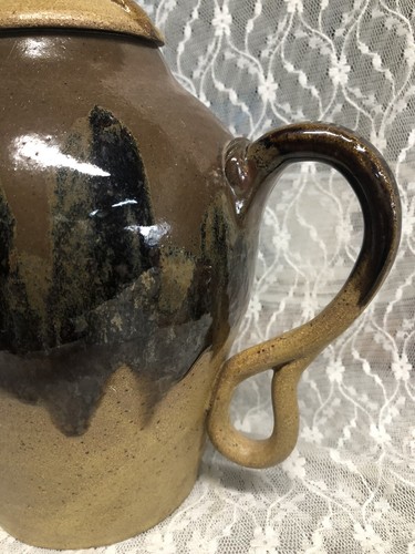 RARE New Mexico Handmade Clay Pottery Brown Teapot 9.75 in marked signed - Picture 3 of 12