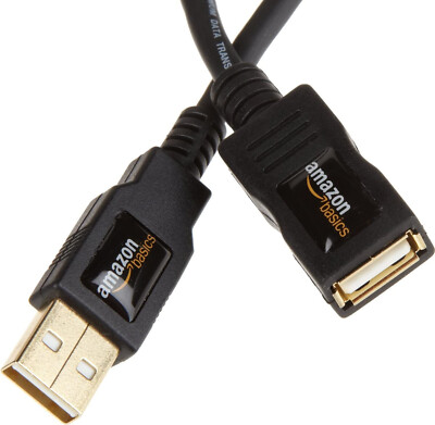 Amazon Basics USB 2.0 A-Stecker auf A-Buchse Verlängerungskabel (1 m)