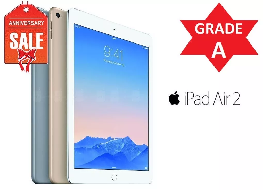 Apple iPad Air 2nd 16 32 64 128GB, WiFi, or Cellular Unlocked