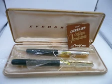 Eversharp Vintage Ventura Sterling Silver Cap Fountain Pen set-new old stock