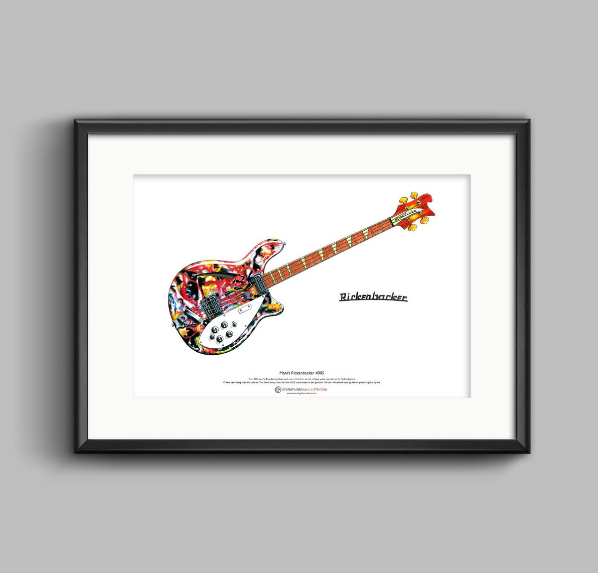Mani's Rickenbacker 4005 ART POSTER A3 size | eBay