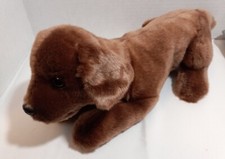 Viahart Tiger Tale Toys Laying Brown Puppy Dog Plush 17" Realistic