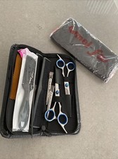 Hair Cutting Scissor Set W/ Carrying Case  Apron Includes Thinning Shears