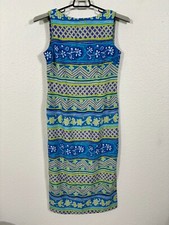 Vintage 90s Kathie Lee Dress Womens Medium Floral Polyester Sleeveless Y2K Midi