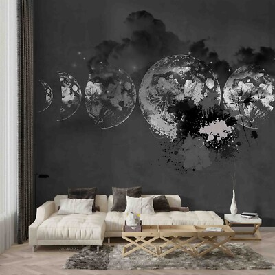 3D Planet Space Watercolor Self-adhesive Removable Wallpaper Murals