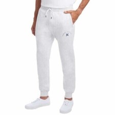 Hurley Men  s Fleece Jogger Pant White Light Grey Slim Fit XXL