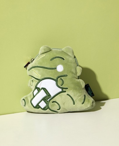 Pokemon Center Whimsicott's Substitute Zipper Pouch Plush Green 7.5in Korea - Picture 2 of 4