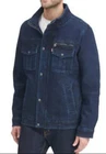 Levi's Men's Knit Collar Cotton Trucker Jacket Navy