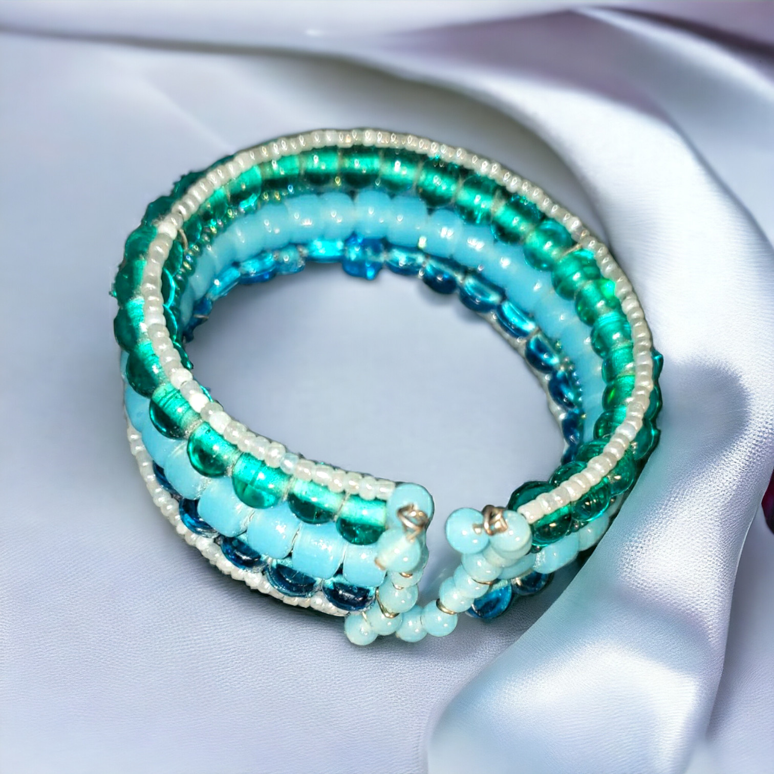 Bracelet, Memory Wire Cuff Bangle Bracelet Adjust… - image 6