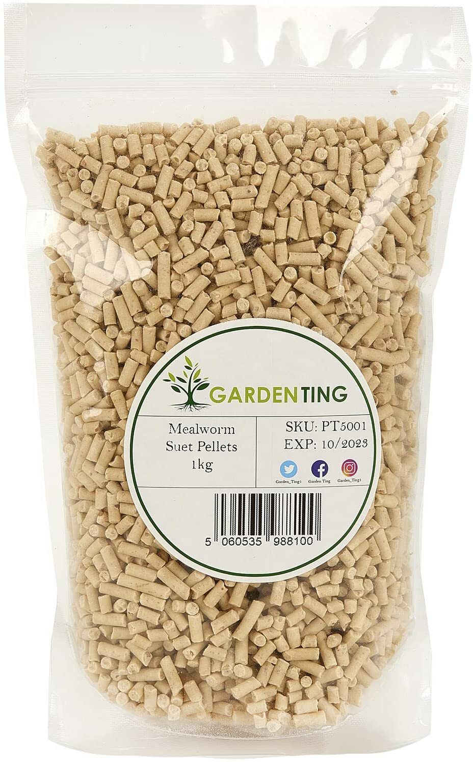 Mealworm Suet Pellets Wild Bird Food High Energy All Seasons, 1KG Bag