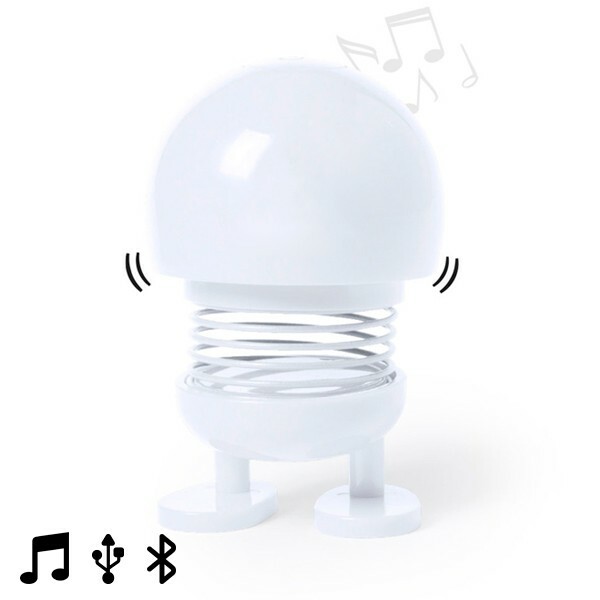 Haut-parleur Bluetooth 3W blanc compact avec capteur de mouvement intégré