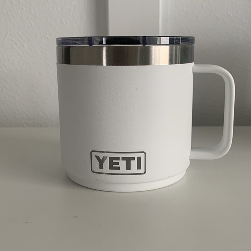 New Yeti White Mug 14 oz. Stainless Steel White Cup Rambler Cover Mag Slider - Picture 3 of 8