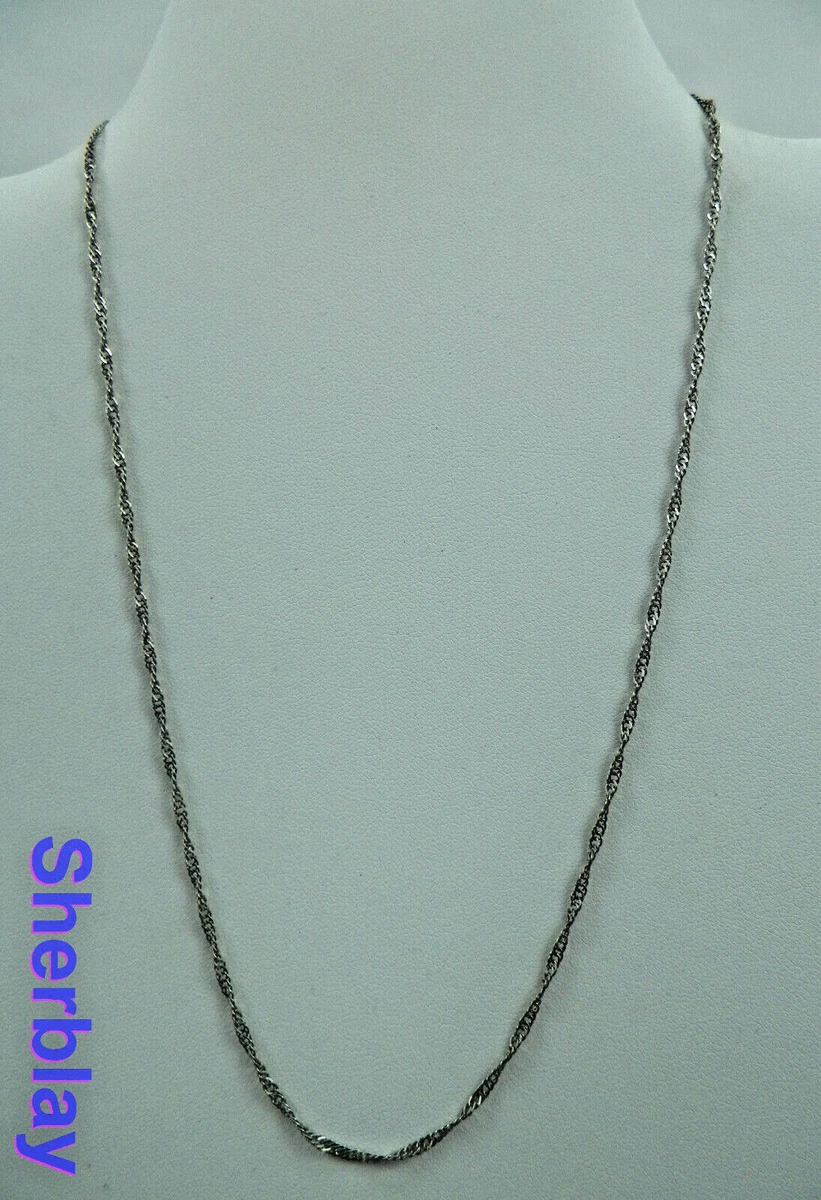 Jewelry 18K GP White Gold Plated Rope Chain Necklace 16
