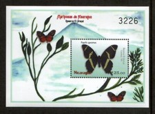 Nicaragua 2000 - Butterflies - Souvenir Stamp Sheet - Scott #2362 - MNH