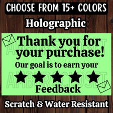 50 THANK YOU STICKERS 2.25" ENVELOPE LABELS SEALS SHOP 5 Stars SCRATCH RESISTANT