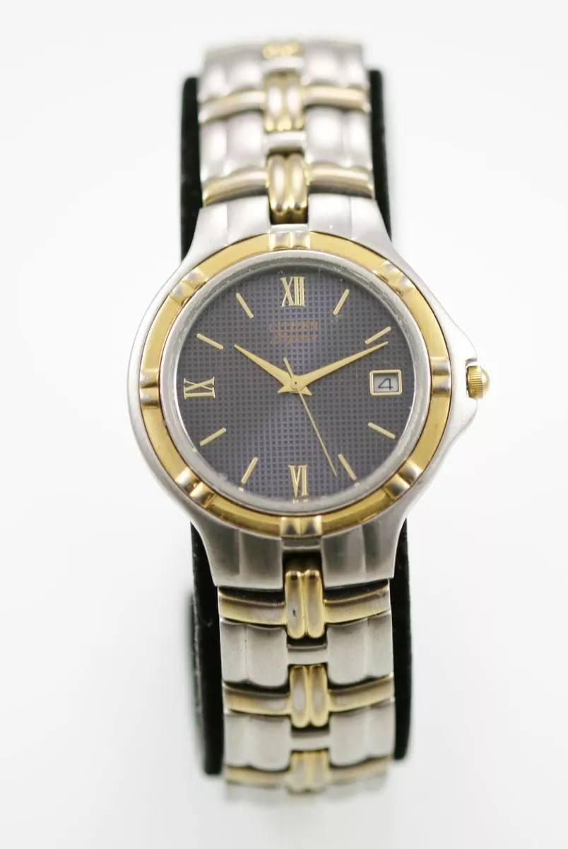 Citizen watch men's silver and gold hot sale