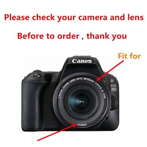 UV Filter Lens Hood for Canon EOS 4000D 3000D 2000D 1500D 1300D 90D 18-55mm Lens - Picture 2 of 6