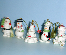 Lenox Very Merry Christmas Porcelain Set of 5 Ornaments New In Boxes