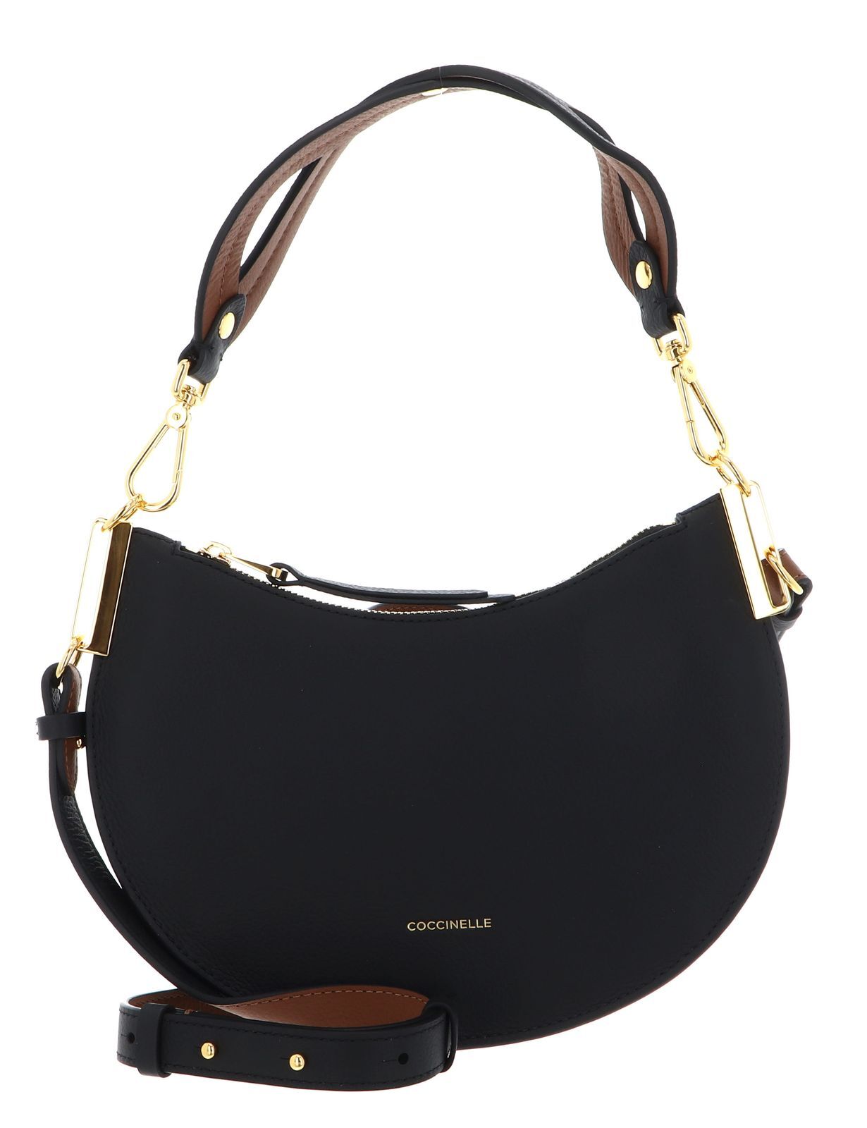 COCCINELLE Sunup Shoulder Bag Noir / Cognac