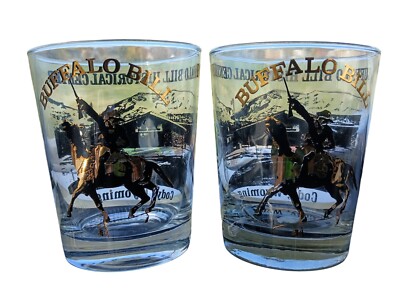 Buffalo Wild Bill Whisky Glass Historical Center Barware Souvenir Cody Wyoming 