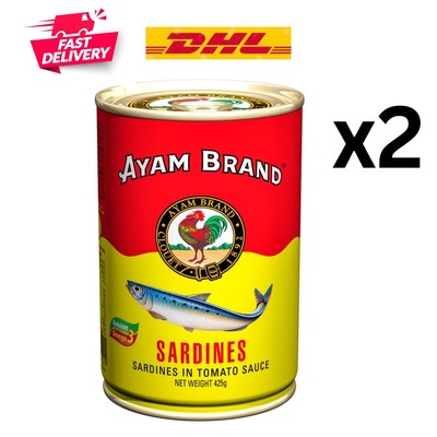 2 Cans X 425g Ayam Brand Fish Sardine In Tomato Sauce Free Expedited DHL