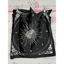 Scarf Black Metallic Sun & Moon Graphic Bandana Top
