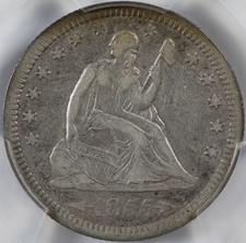 1855 Seated Liberty Quarter PCGS VF30