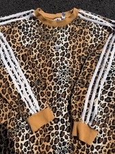 Adidas Originals Leopard Print Crewneck Sweatshirt Women's Medium Jeremy Scott