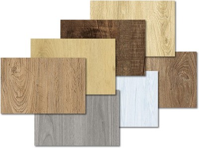 Peel and Stick Vinyl Flooring, 7-Pack Sample Set, Wood-Look Luxury Vinyl Plan...