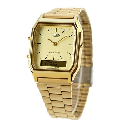 CASIO Classic AQ-230GA-9DDF Ana-Digi Gold Dial Steel Herren R80111276