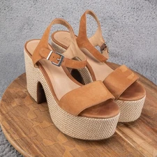 SCHUTZ Glorya Brown Platform Sandals Size 11B