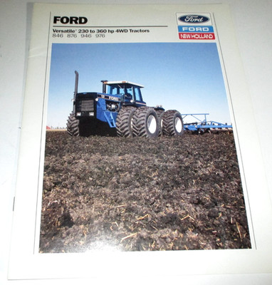 Ford Versatile 846 876 946 976 Tractor Sales Brochure Literature 1991 ORIGINAL!
