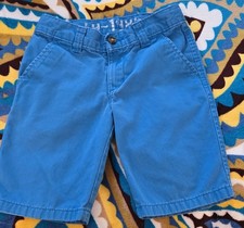 Tommy Hilfiger Boys Blue Chino Cotton Shorts Size 6 Flat Front Pockets