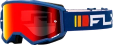 FLY RACING 37-51521Y YOUTH ZONE GOGGLE NAVY/WHITE W/ RED MIRROR/SMOKE LENS