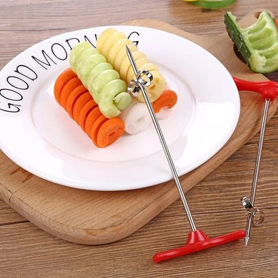 Cucumber Spiral Slicer Tool 3-Pack Stainless Steel Cutter fit for Kitchen Garnis